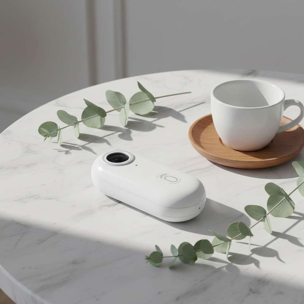 Weiße Kamera liegend