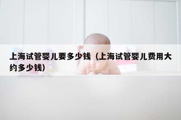 上海试管婴儿要多少钱（上海试管婴儿费用大约多少钱）
